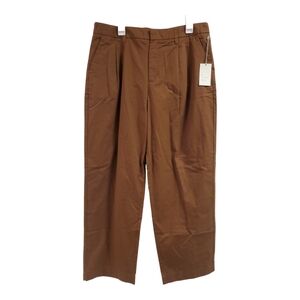 Women's High-Rise Pleat Front Straight Chino Pants